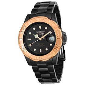 nvicta Men's Pro Diver Collection Black Ionic Plated Watch #4860 on Amazon