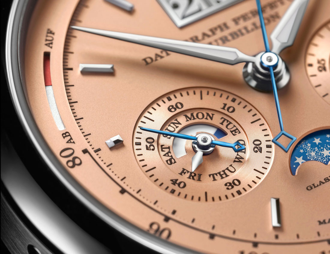 A. Lange amp; Sohne Datograph Perpetual Tourbillon dial