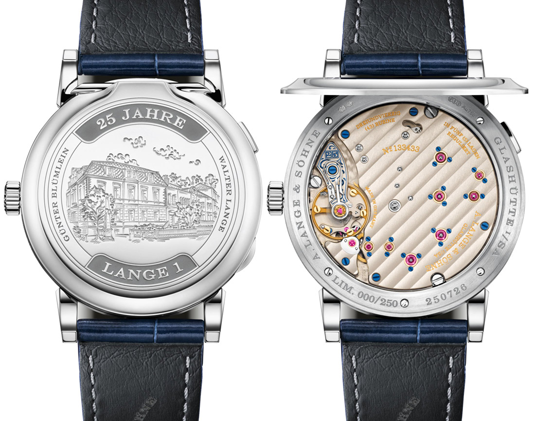 A. Lange  Sohne Lange 1 25th Anniversary case back and movement