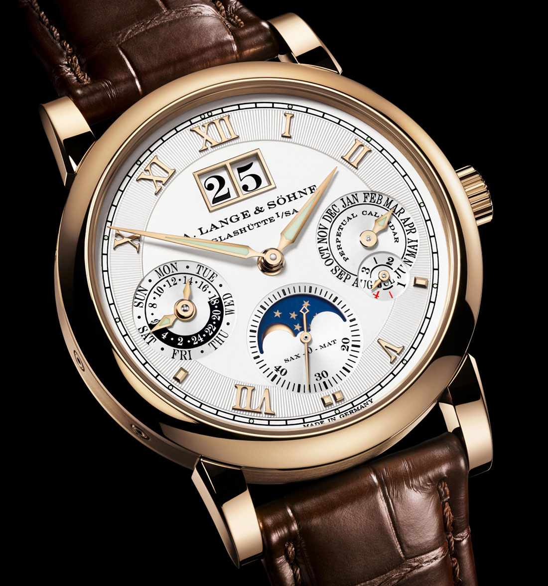 A. Lange  Sohne Langematik Perpetual Honey Gold watch