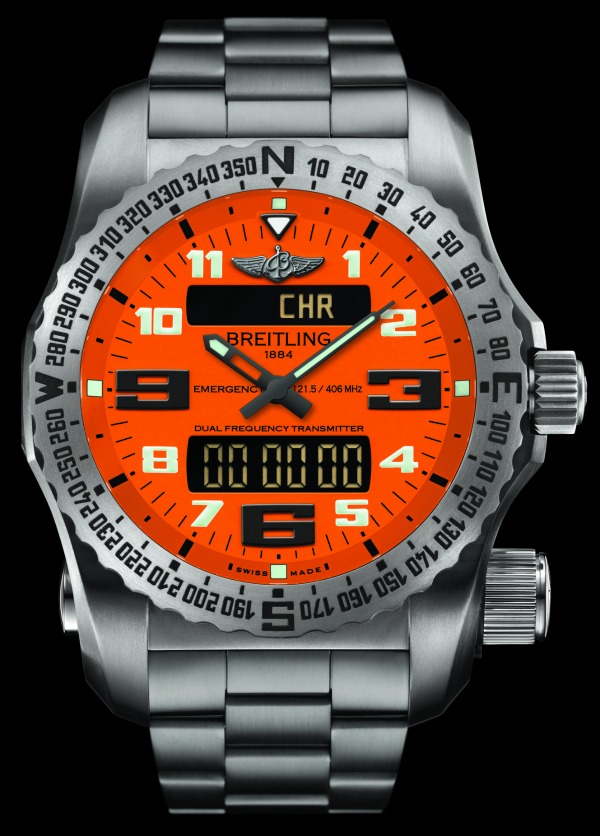 Breitling-Emergency-II-Intrepid Orange dial_black