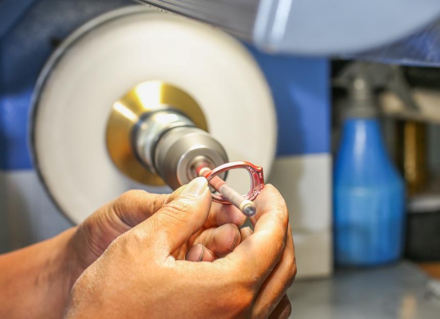 ...To the craftsmen's touch, as machined, but still rough pieces are hand-polished before they are further quality inspected and assembled.