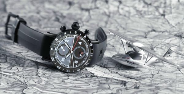 Chronoswiss Timemaster Chrono GMT S-Ray 007 and Apmhibious plane model