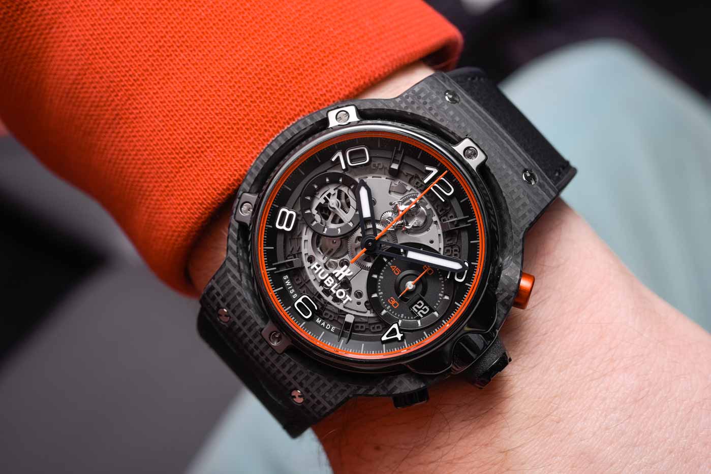 Hublot Classic Fusion Ferrari Carbon Chronograph wrist photo
