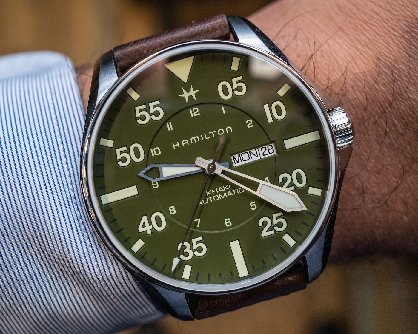 hamilton khaki pilot schott nyc