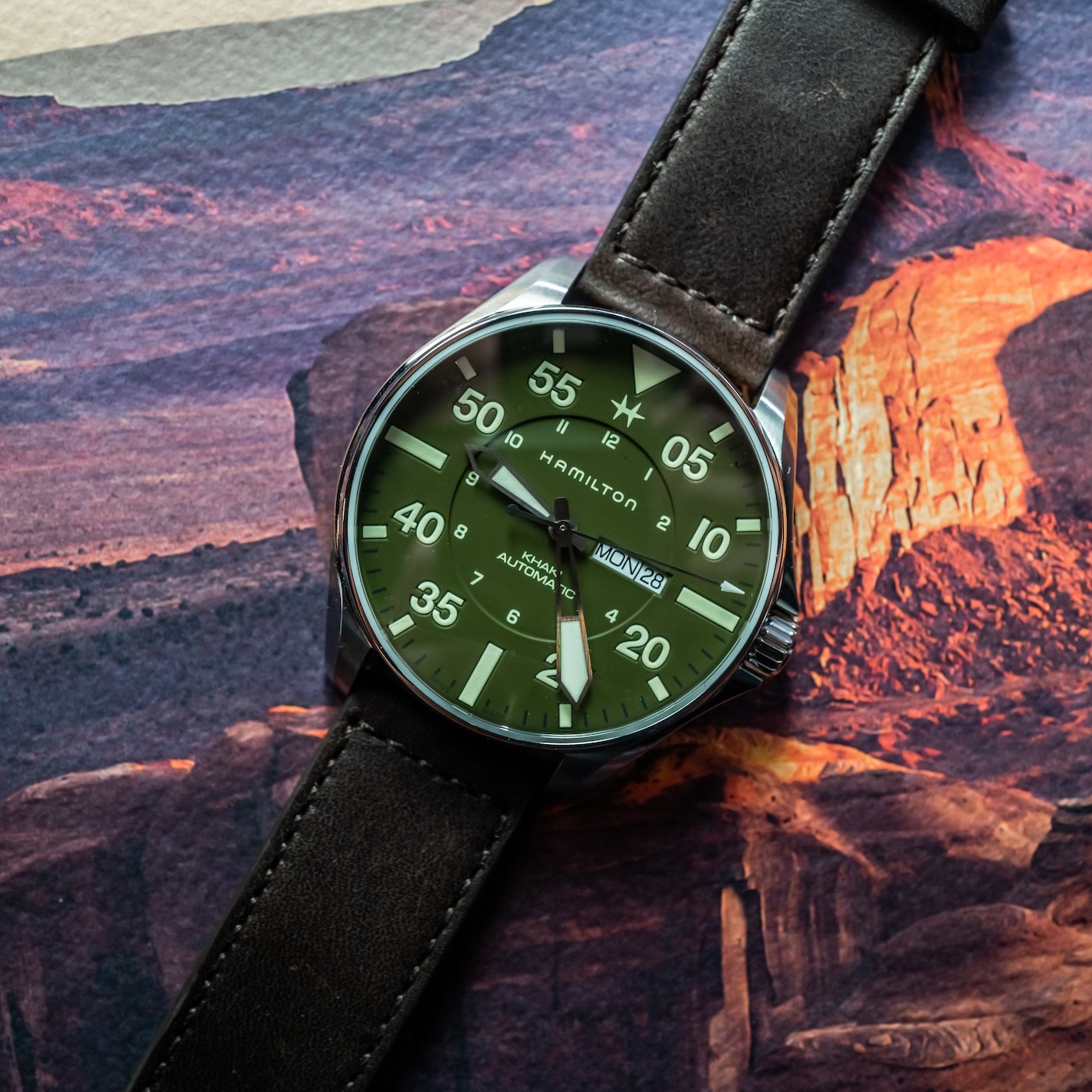 hamilton khaki pilot schott nyc