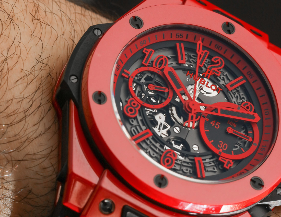 Hublot Big Bang UNICO Red Magic Ceramic Watch top view.