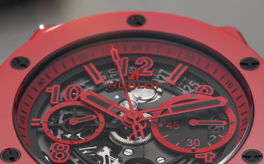Hublot Big Bang UNICO Red Magic Ceramic Watch hands.