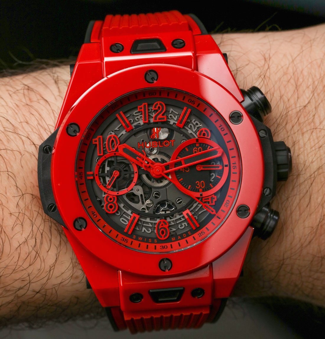 Hublot Big Bang UNICO Red Magic Ceramic Watch wrist shot
