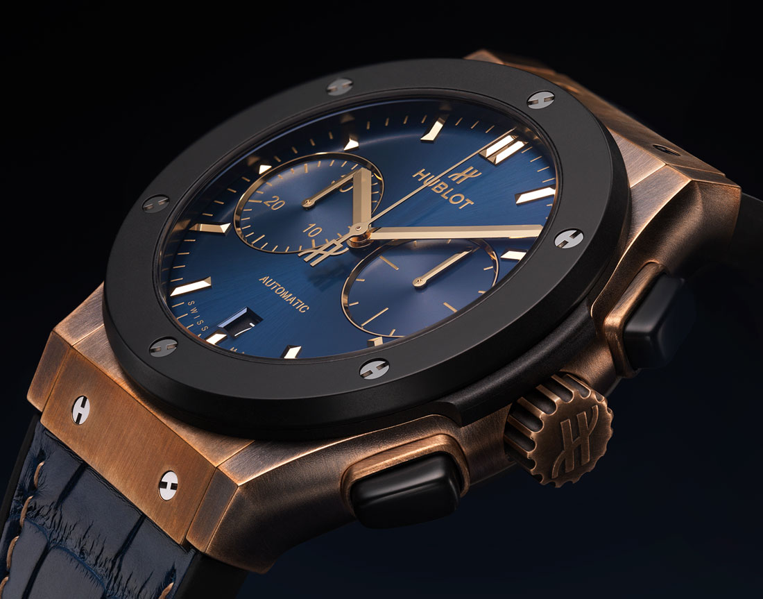 Hublot Classic Fusion Bronze Bucherer Blue Edition side