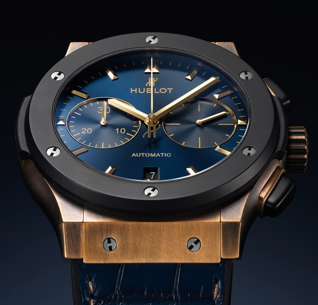 Hublot Classic Fusion Bronze Bucherer Blue Edition angle