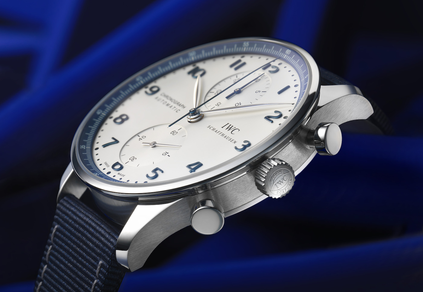 IWC-Schaffhausen-Portugieser-Chronograph-Watch-Joins-Bucherer-Blue-Series