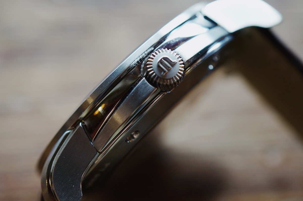 Maurice Lacroix Pontos Day Date side view and crown