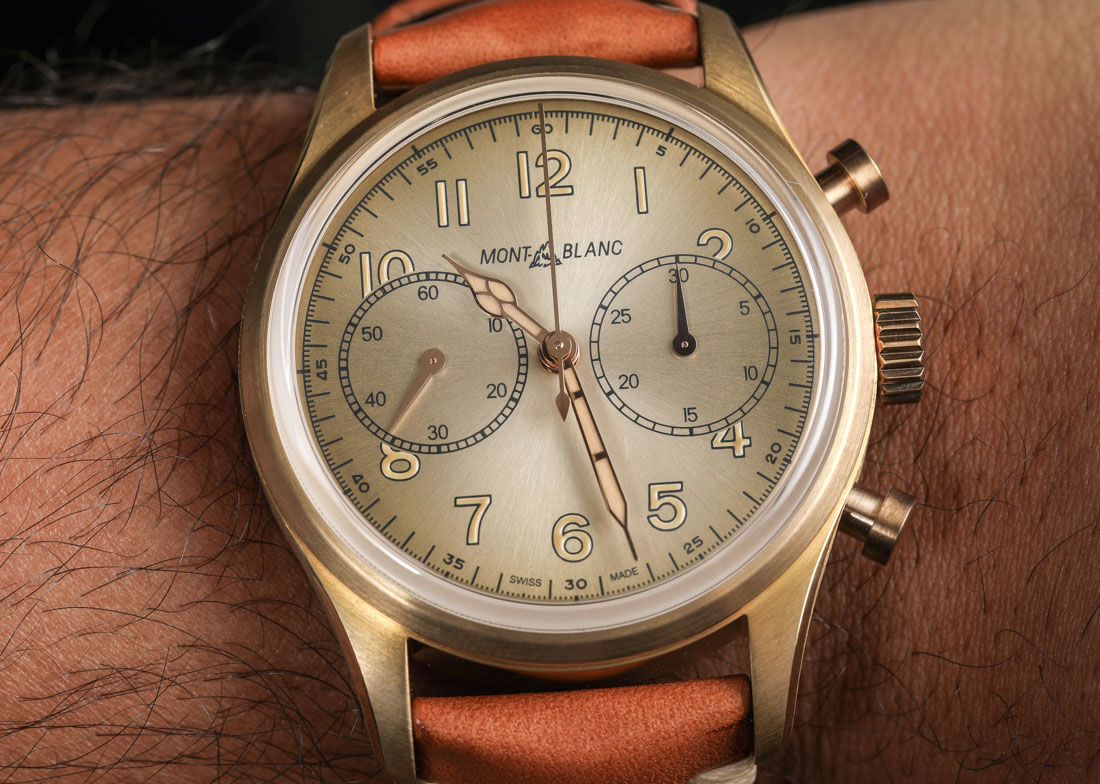 Montblanc 1858 Automatic Chronograph bronze on wrist