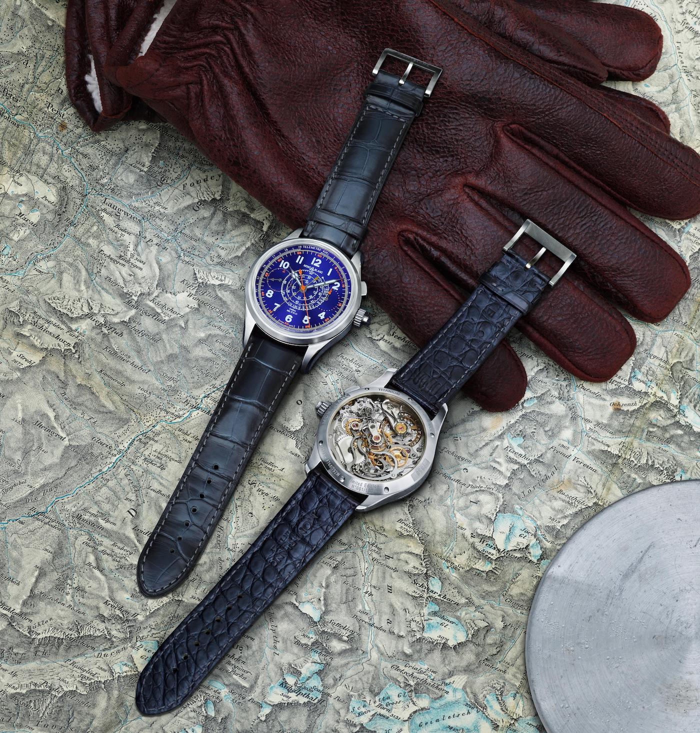 montblanc 1858 split second chronograph blue