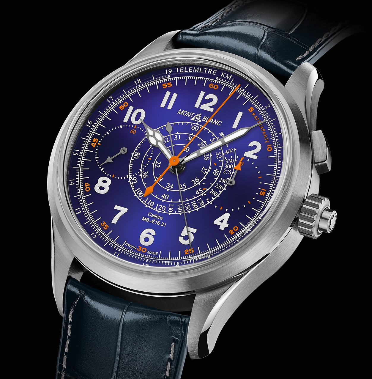 montblanc 1858 split second chronograph blue