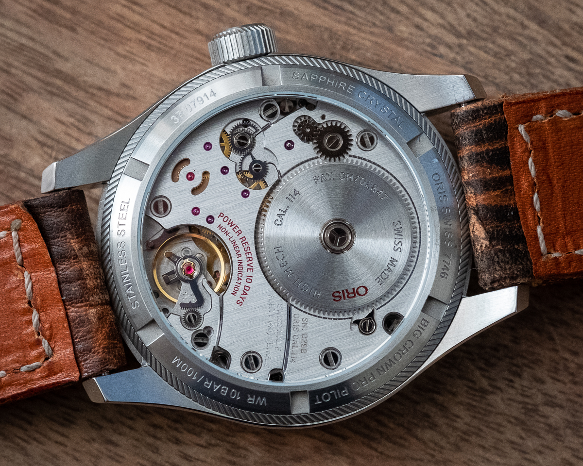 Oris Big Crown Propilot Caliber 114 caseback