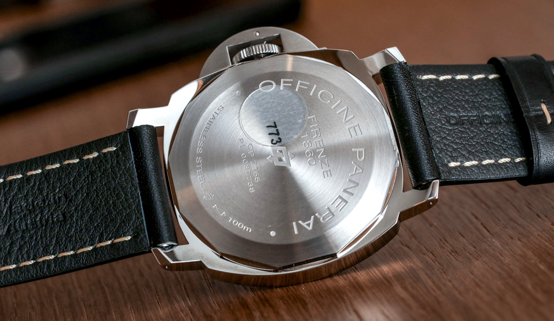 Panerai Luminor Base Logo 3 Days case back