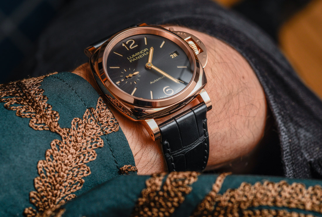 Panerai Luminor Due 3 Days Automatic 38mm rose gold wrist shot