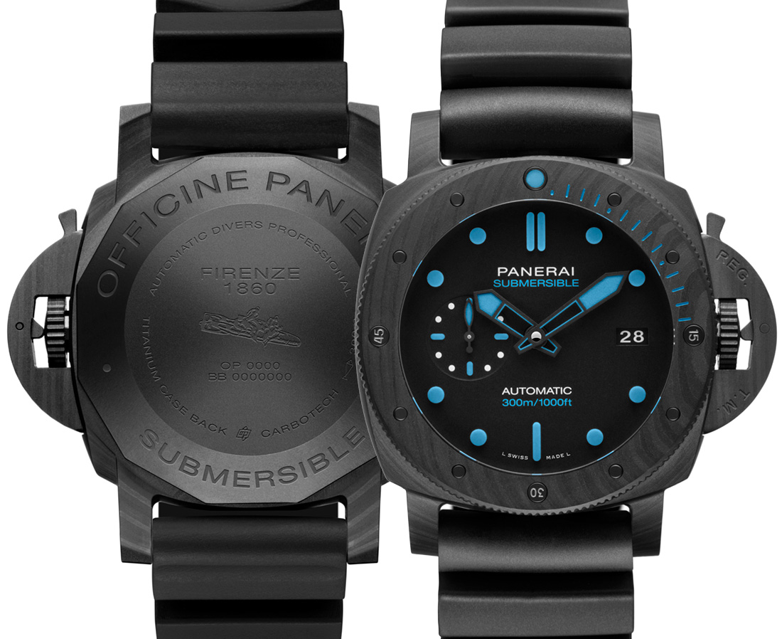 Panerai Submersible Carbotech case back