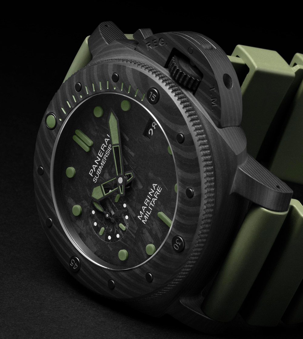 Panerai Submersible Marina Militare Carbotech green