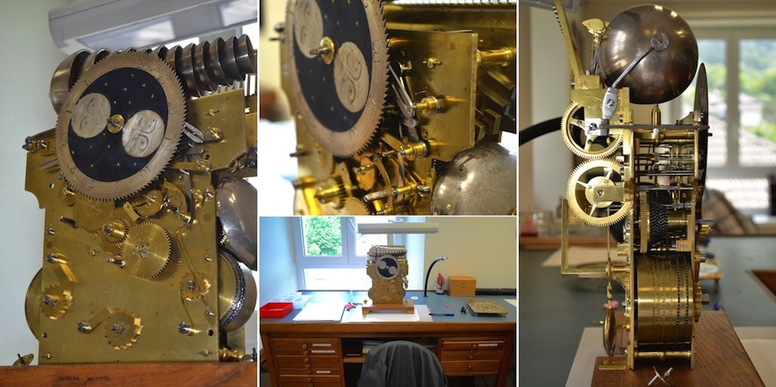 Parmigiani Fleurier Moonphase Clock Restoration Montage Parmigiani Fleurier Moonphase Clock Restoration Montage