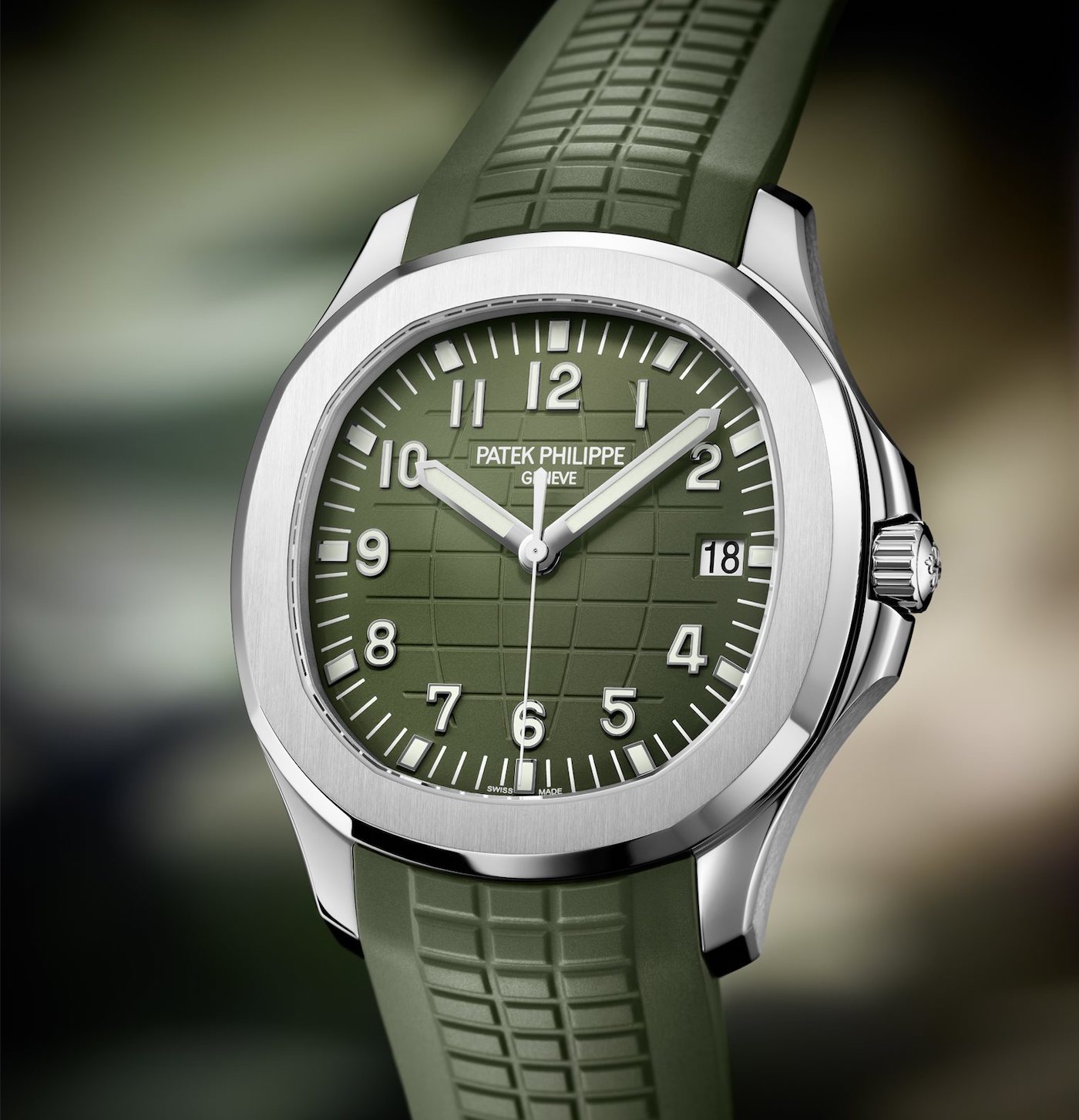 Patek Philippe Aquanuat 5168A Khaki Green White Gold Jumbo