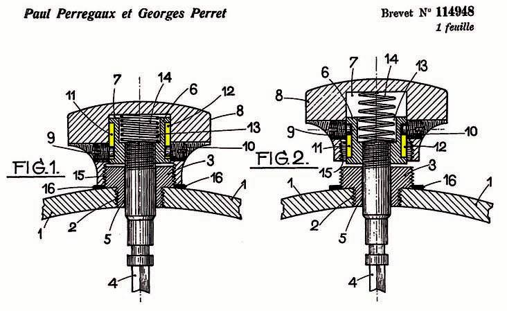 Perregaux Perret pre-rolex oyster screw down crown patent 114948 Perregaux Perret pre-rolex oyster screw down crown patent 114948