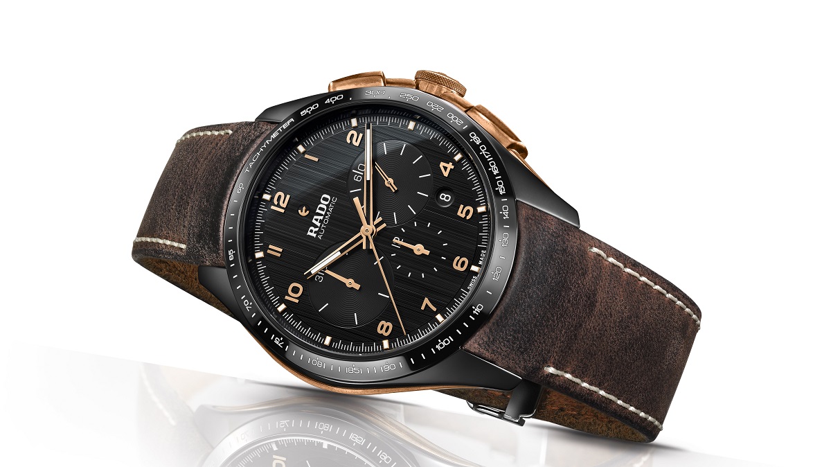 Rado HyperChrome Bronze Chronograph with strap on side