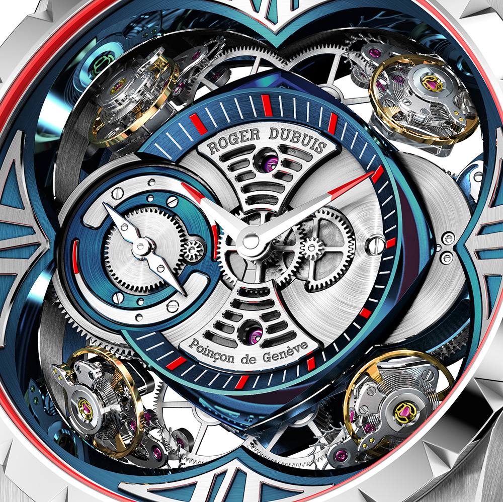 highly detailed 3d model of inner workings of Roger Dubuis Excalibur Quatuor Cobalt MicroMelt