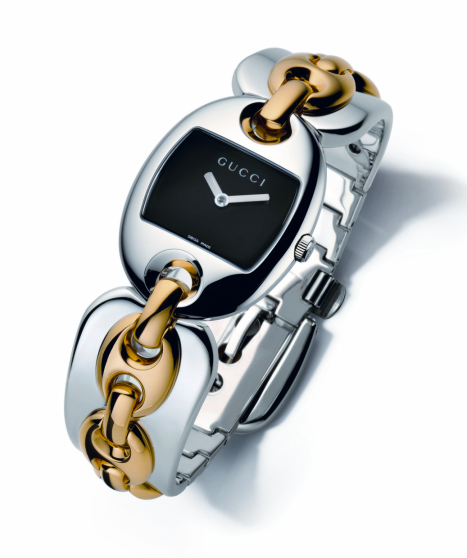 Gucci Marina Watch in Stainless Steel with Yellow Gold