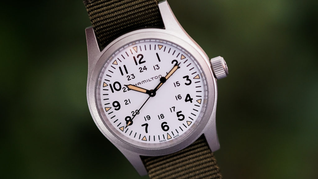 hamilton khaki field mechanical white dial main
