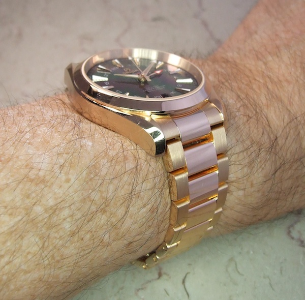 Omega Aqua Terra GMT on the wrist