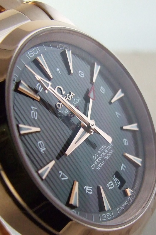 dial detail of Aqua Terra GMT