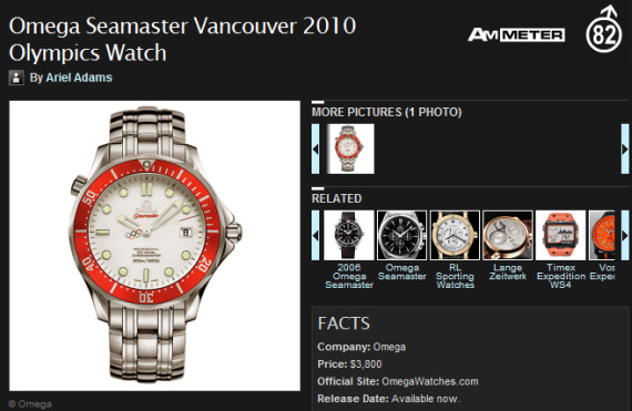 Omega Vancouver Olympics watch